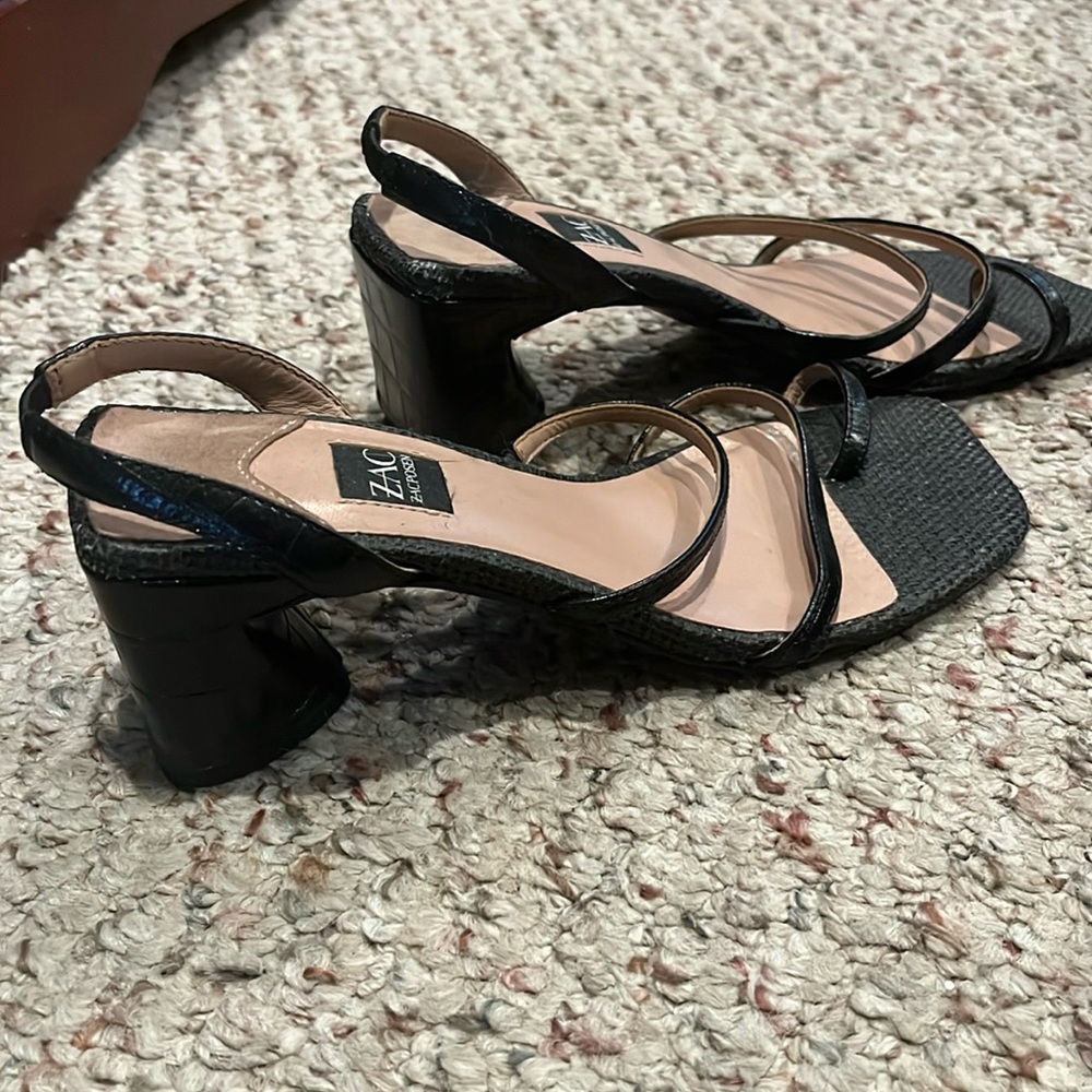 Zac Posen Black Strappy Heels